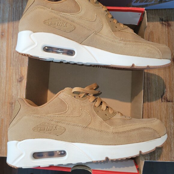 Nike Air Max 90 Ultra 2.0 LTR | Flax/Sail-Gum Brown/White | Size 10.5 | New - Picture 11 of 12